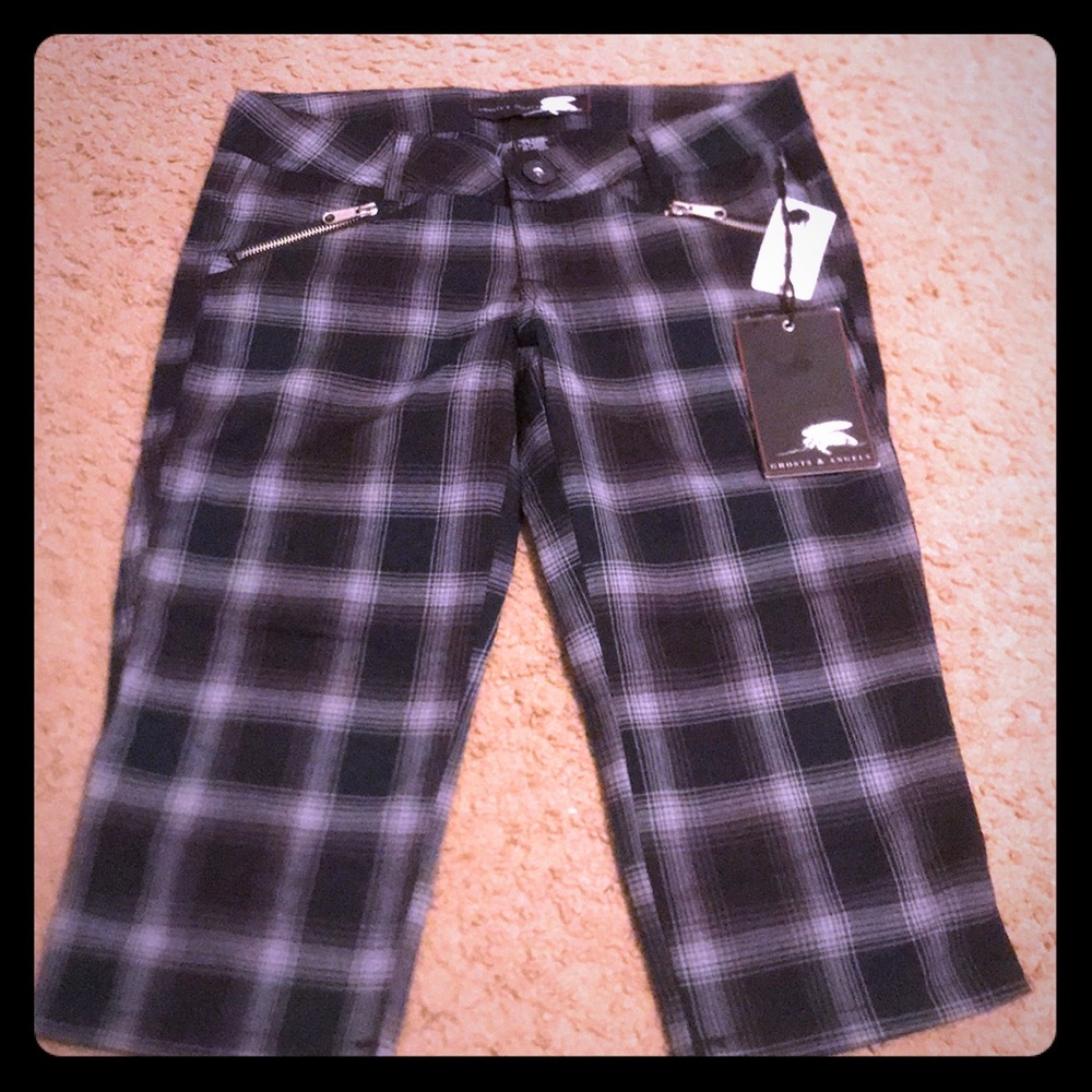 Plaid cropped pants
